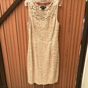 NWOT Cardalite Petite Lace Dress in Cream